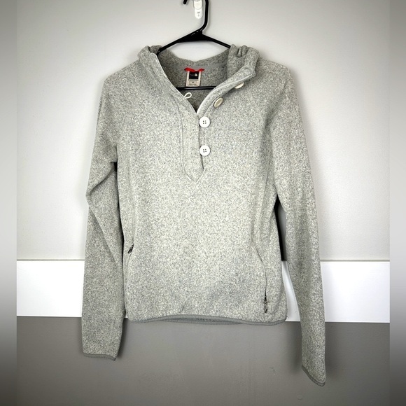 The North Face Tops - The North Face Grey Hoodie Sweatshirt, 1/4 Zip Womens Size Small Pullover